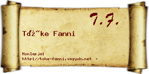 Tőke Fanni névjegykártya
