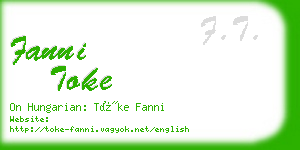 fanni toke business card